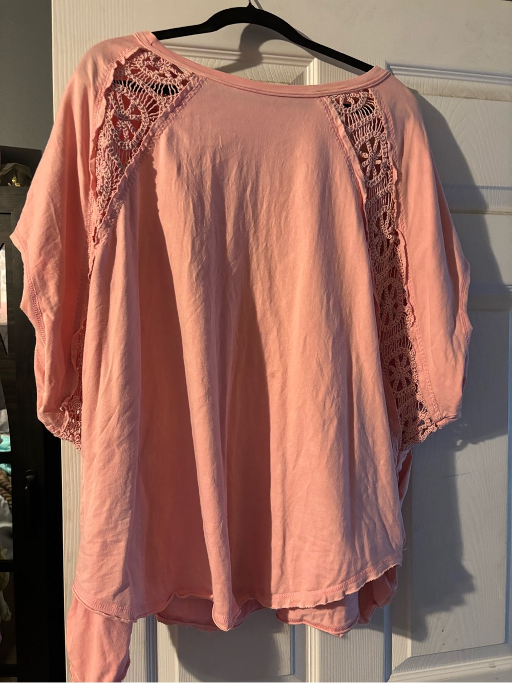 Blue Velvet Women's Crochet-Trim Pullover Top - Pink